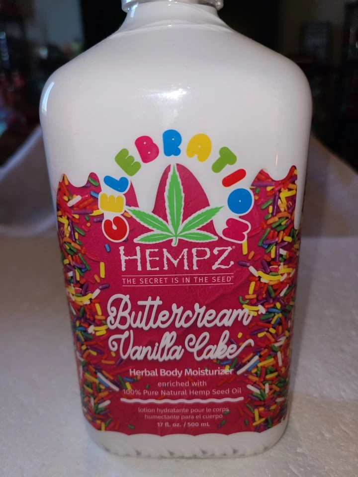 NUEVO SELLADO CÁÑAMO FELIZ CUMPLEAÑOS CREMA MANTEQUILLA CUMPLEAÑOS PASTEL HIDRATANTE CORPORAL 17 OZ Foto 2 de 4