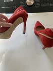 Women’s Enzo Angiolini Dark Red Suede Pumps With Back Zipper Detail Sz 7 — photo 10