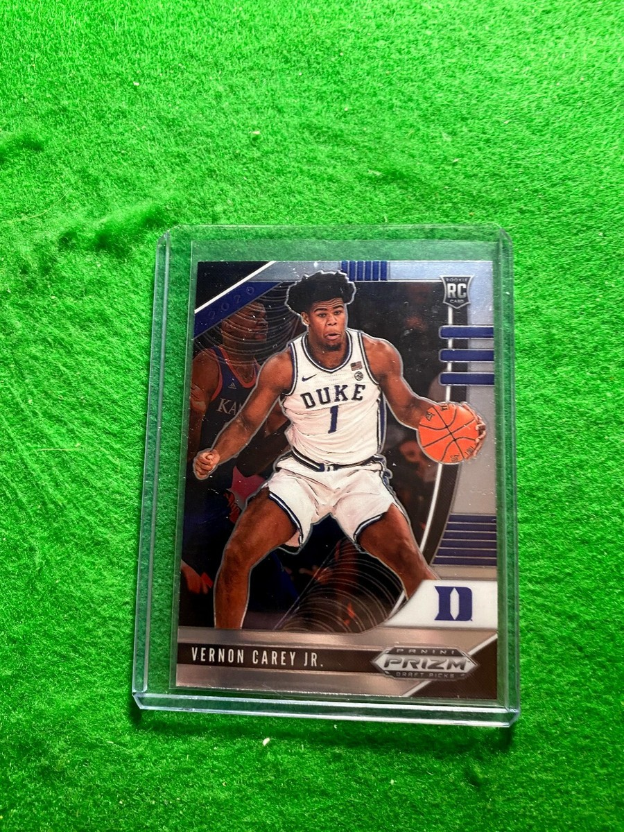 VERNON CAREY PRIZM SILVER CHROME ROOKIE CARD JERSEY #1 DUKE RC