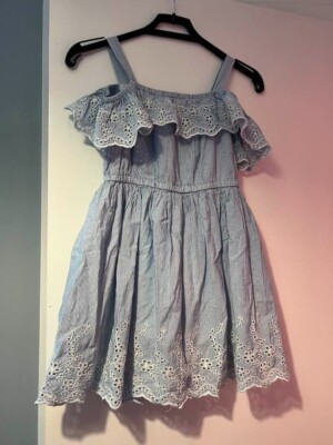Girls 5-6 Years Sleeveless Lined Dress Primark Cotton Blue White Pin Stripe  116 | eBay UK