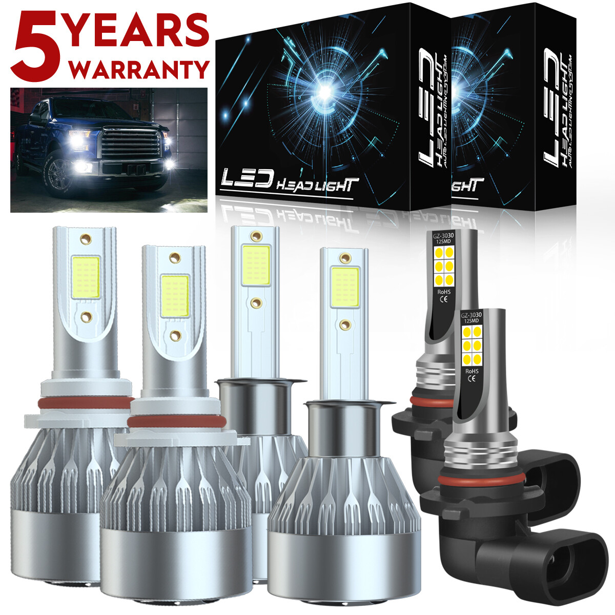 For Subaru Outback 2000-2004 6X LED Headlight Fog Light Bulbs Combo Kit 6000K
