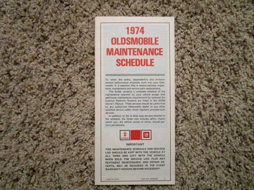 1974 Oldsmobile Toronado Factory GM Original Owners Manual 1st Edition Set Mint - Imagen 6 de 6