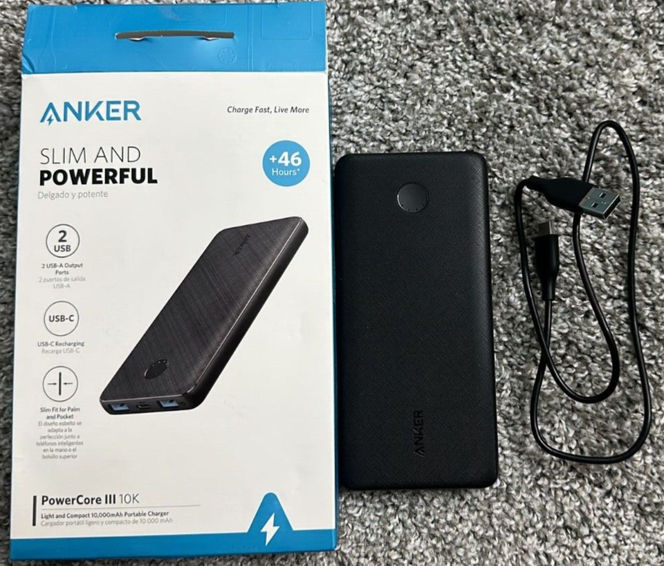 Anker PowerCore III 10K mAh 2 USBA & USBC Portable Battery Charger