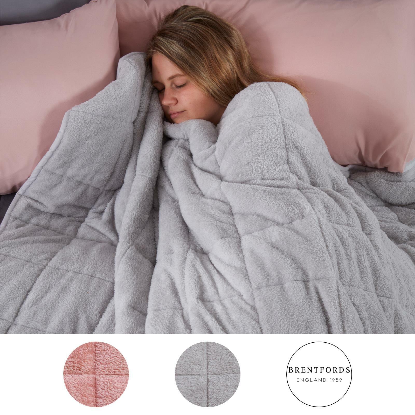 Brentfords Teddy Fleece Weighted Blanket for Children Blush Pink, 125x150cm for sale online eBay