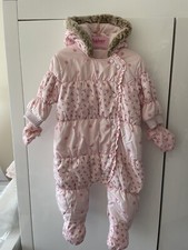 Next Baby Girl Snowsuit All In One Pramsuit 3-6 Mths Used Good Condition 