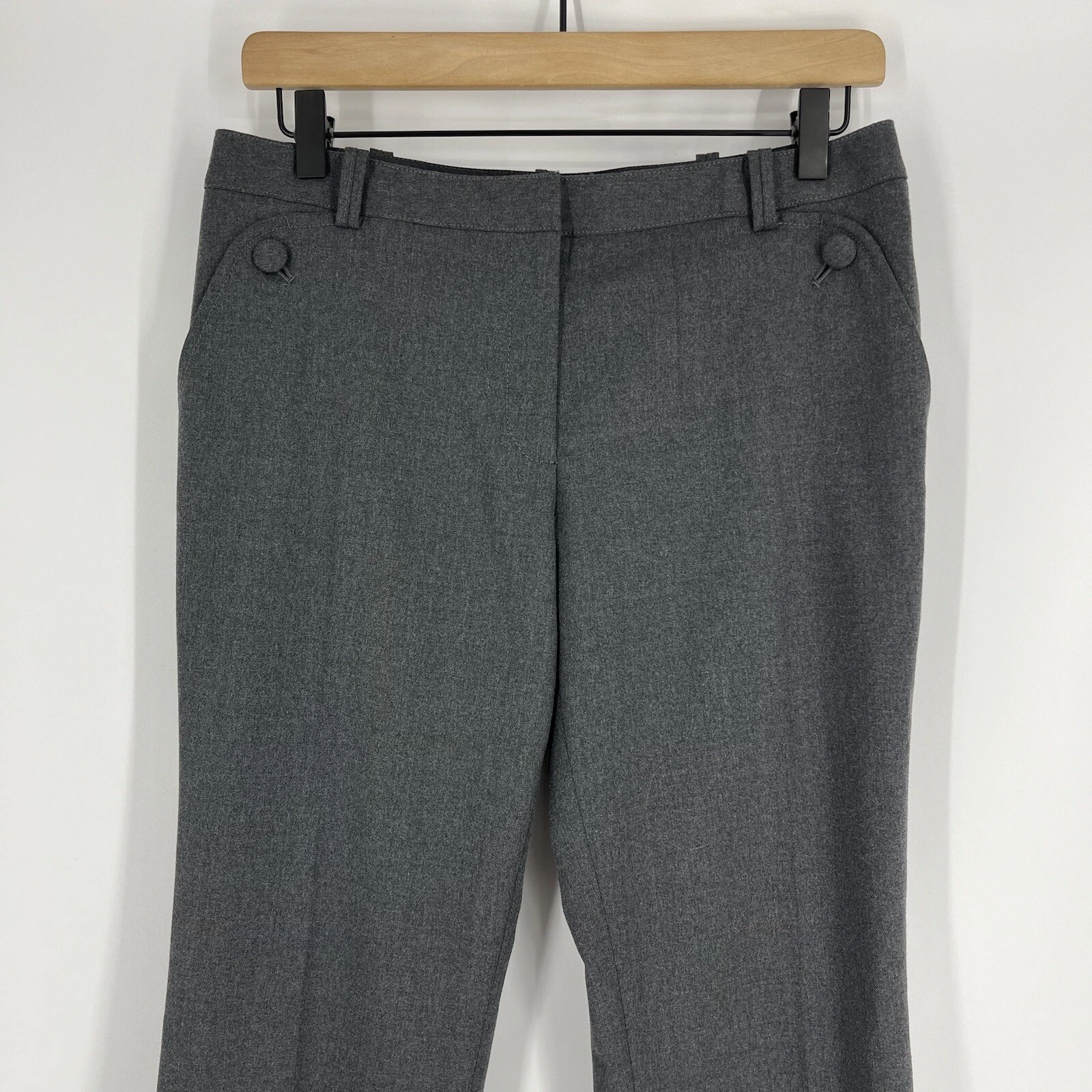 Pantaloni abito Tory Burch taglia 4 donna grigi lana Kane gambe larghe tasca alla caviglia