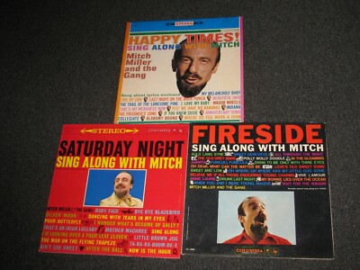 3  Sing - Along With Mitch Columbia LPs  Fireside / Sat Night / Happy Times VG+