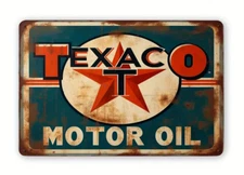TEXACO Motor Oil 8x12 Metal Sign Retro Wall Art Plaque