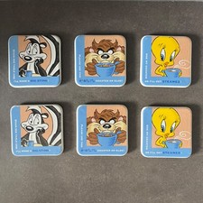 6 Looney Tunes Untersetzer Porzellan Tweety Pepé Le Pew Taz Warner Bros. 1997