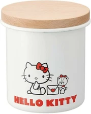 Sanrio Hello Kitty & Tiny Cham Enamel Canister With Wooden Cover 750ml ENC8-A
