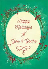 Red Lettering in Oval Designer Greetings Christmas Card
