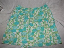 Lilly Pulitzer reversible wrap skirt women 8 Pineapple Palm Tree Cherry Crab