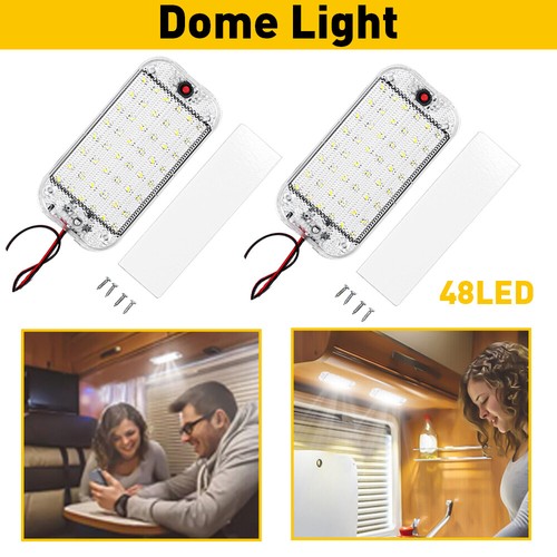 2x 48 LED 12V Car Interior Roof Light Ceiling Dome Lamp RV Camper Trailer Truck - Picture 12 of 12