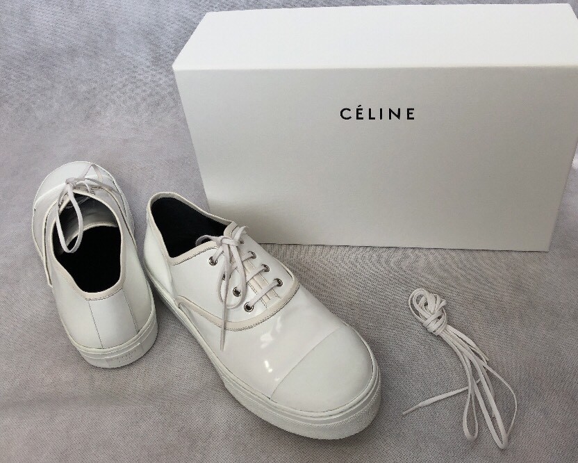 Celine Women Shoes Size 40 NIB Lace Up Sneaker Optic White | eBay