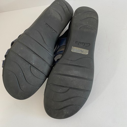 Sandalias Clarks Bendables de cuero azul con tiras para mujer 9,5 M - Imagen 6 de 7