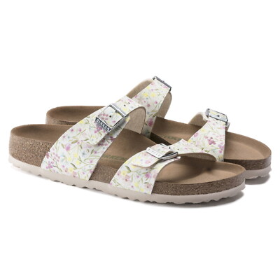 Birkenstock Sydney 37 bis 41 schmal VEGAN Watercolor Flower White 1018603 NEU