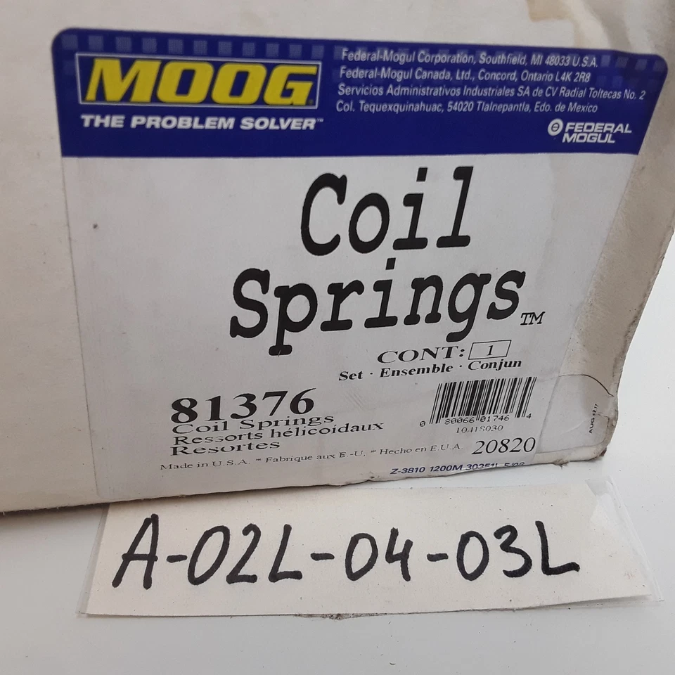 Juego de muelles helicoidales delanteros Moog 81376 para Mitsubishi Galant (2004 2005 2006-2010) Foto 4 de 4