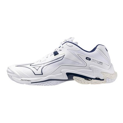 Mizuno Wave Lightning Z8 Volleyball Shoes Wide Lightweight White/Navy Indoor 2E