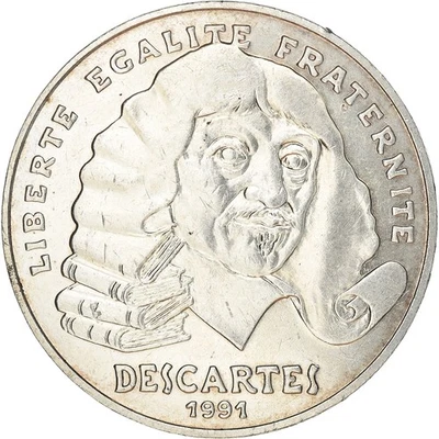 Monnaie, France, Descartes, 100 Francs, 1991, SPL, Argent, Gadoury:906, KM:996 - Photo 1/2