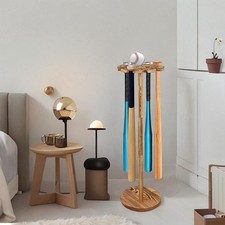 Wood Baseball Bat Holder Organizer Rack for 10 Baseball Bats Trendy Club Floor