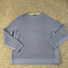 Rhone Sweater Mens 2XL Blue Walden Waffle Knit Wool Cashmere Crewneck Pullover