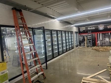 Display Walk In Cooler 36x45x10FT 34 Doors Brand New  With Shelves  (Box) Only )