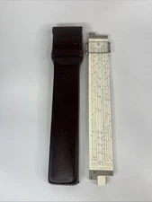 1970 Frederick Post Versalog Slide Rule 1460 ~Leather Case ~ Hemmi Japan Bamboo