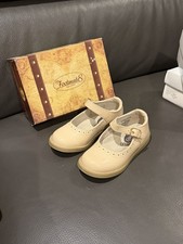 NEW Footmates Toddler Girls Ella Marie Mary Jane Cream Leather Shoes 8.0M 14,6cm