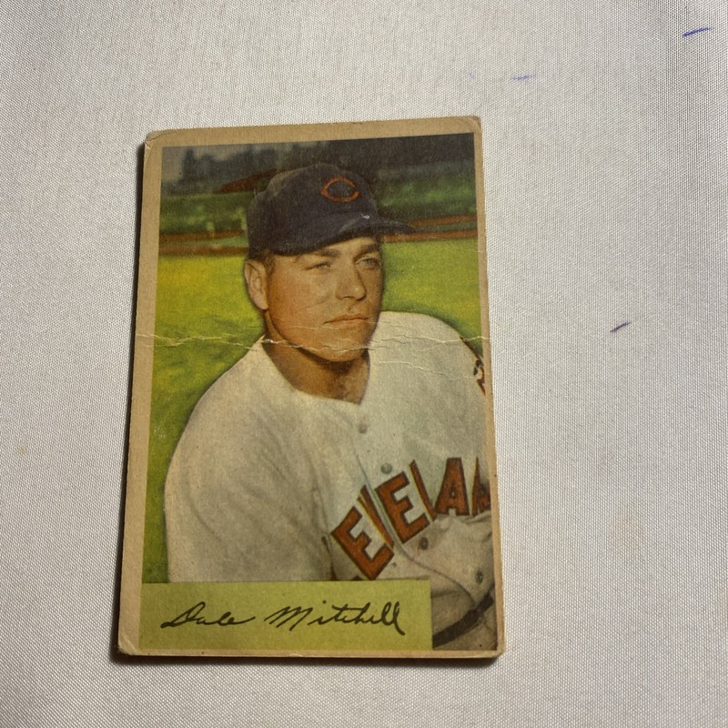 1954 Bowman #148 DALE MITCHELL Baseball Card - Free Shipping !!!