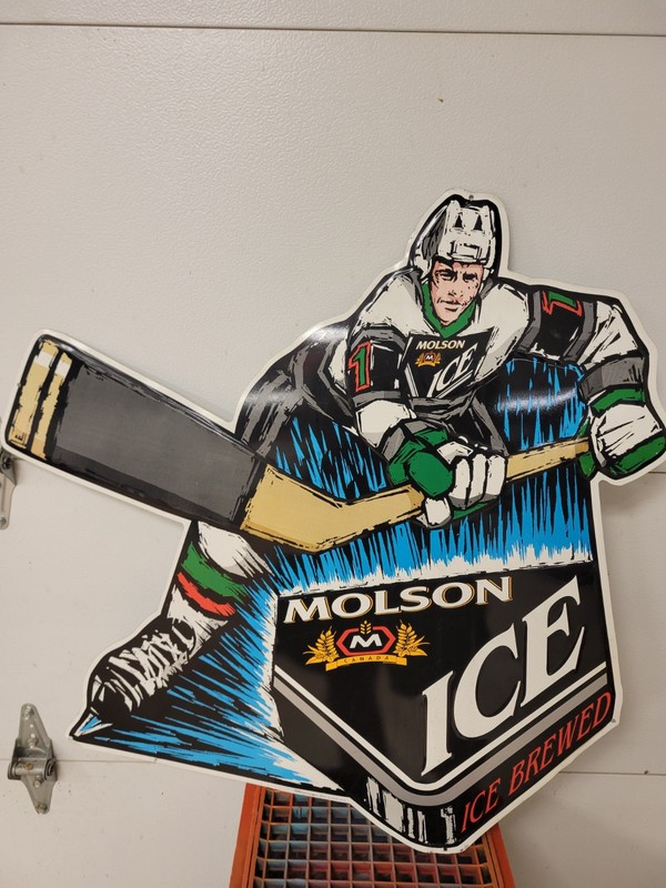 Vintage Molson Ice Hockey Beer Metal  / Tin Sign 30x30 Inches 