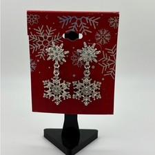 Silver Snowflake Dangle Earrings