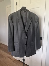 Jos. A. Bank 46R Gray Pinstripe Wool Cashmere Suit Jacket 2-Button Notch