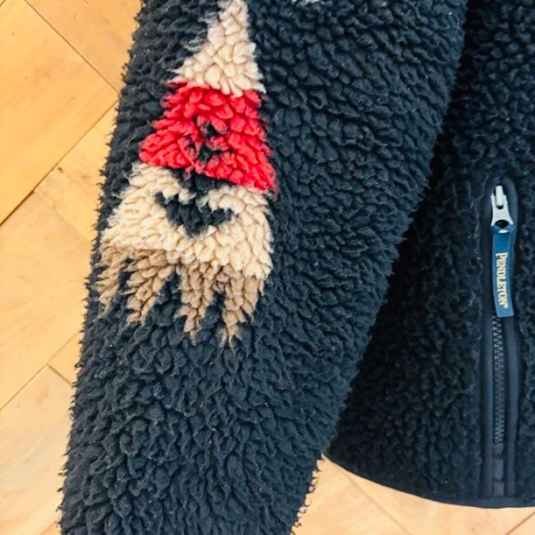 Pendleton×BEAMS Boa Jacket M Black Wool Fleece Na… - image 5