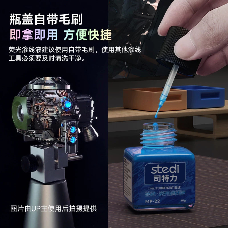 STEDI Water Based Fluorescent Panel Liner for Model Kits 40g -9 Vibrant Colours