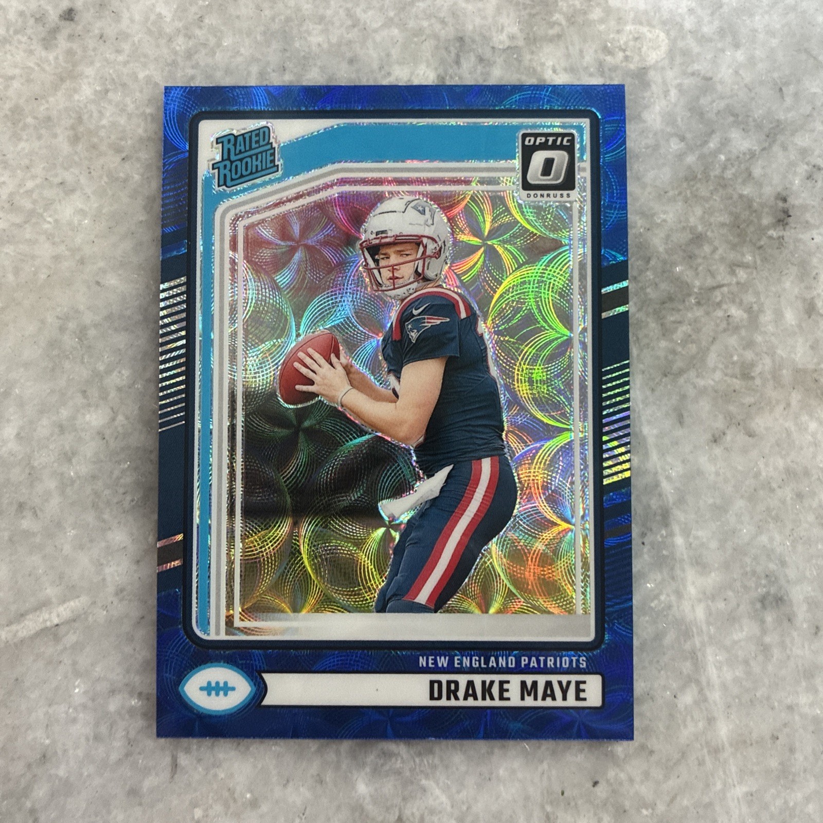 Drake Maye Blue Scope Optic Preview Rated Rookie 2024 Panini Donruss #379
