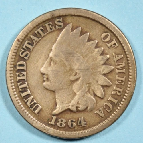 1864 Copper Nickel C/N Indian Head Cent Penny ~ G/VG VERY GOOD ~ US Type Coin