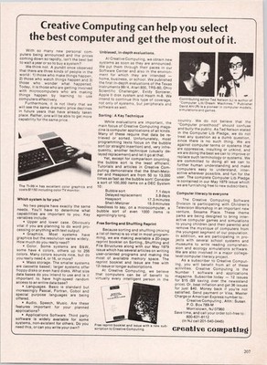 Creative Computing Vintage Magazine Ad 1979 Computer Technology Retro
