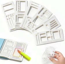 6Pcs Planner Stencils Templates Reusable Planner Stencil Dot Grid Journals