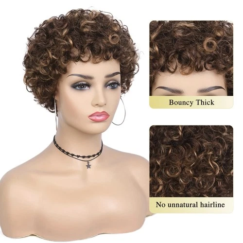Short And Loose Curly Hair, Non-toxic Wig, Elastic Curly Hair, Curly Bangs,  Ful - Image 2 of 3