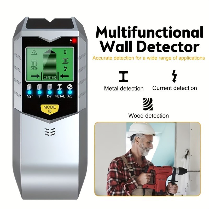 Multifunctional Wall Detector - Detects Metal, Wood, Wires for Safe Drilling