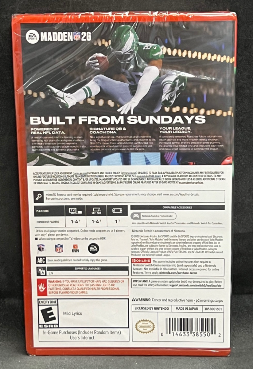 Madden NFL 26 (Nintendo Switch 2) BRAND NEW 14633385502|