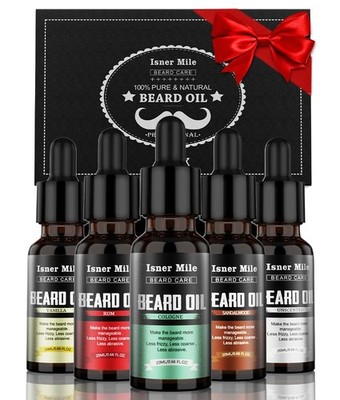 Beard Oil Kit Sandalwood Bay Rum Vanilla Cologne Unscented ISNER MILE