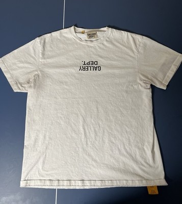 Gallery Dept. Men's White Logo Graphic Cotton Knit Crewneck Tee Size L