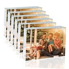 Acrylic Frames Pack, 20mm Thicker Frameless Clear Picture Frames, Double 4x6 6