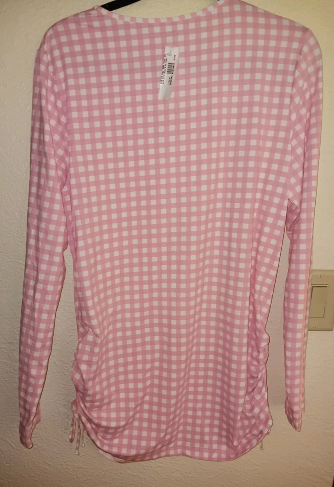Lands End Mujer Plus Suze 2X Traje de Baño Manga Larga Encubrimiento Túnica Camisa Vestido Foto 4 de 4