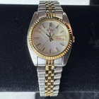 Vtg Seiko 7N83-0041 Ladies Watch 2 Tone Day Date Silver Dial Presidential Works!
