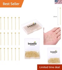 Jewelry Making Findings Gold Plated Ball Head Pins 30mm 200pcs Non Tarnish