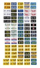 1/64 scale model car movie TV license plates tags set 4