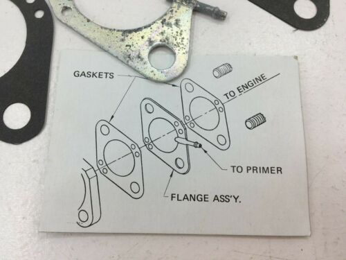 HD TILLOTSON WD WALBRO CARBURETOR PRIMER FLANGE PLATE KIT WITH GASKETS - Picture 3 of 3