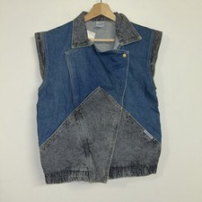 Vintage 1990  s Jordache 2 Tone Denim Vest, Deadstock NWT, Size Medium